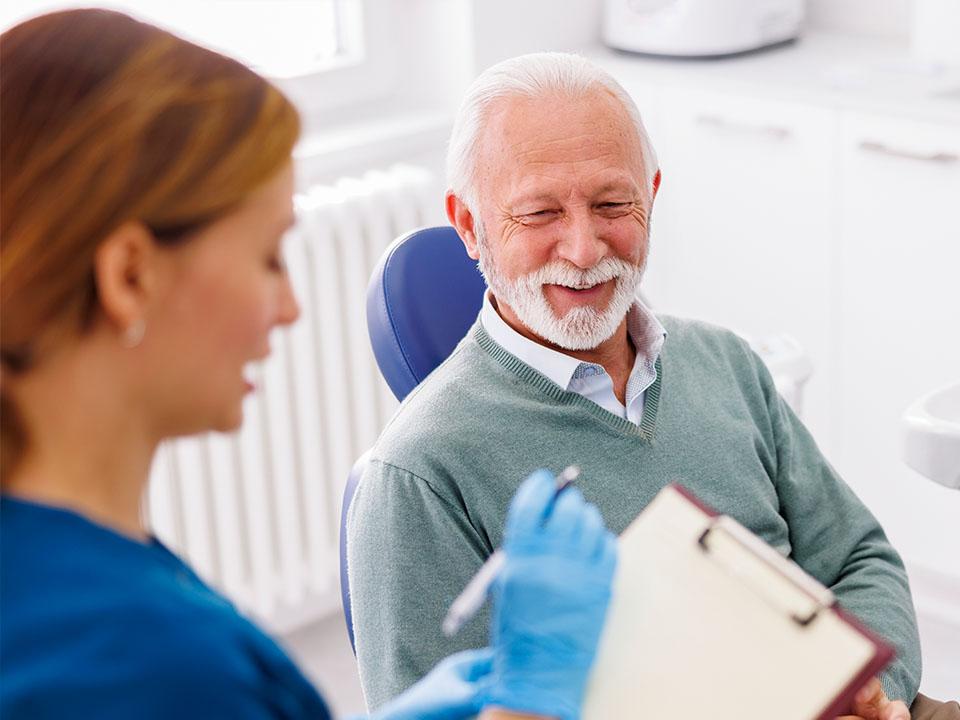 Patient at first dental appointment